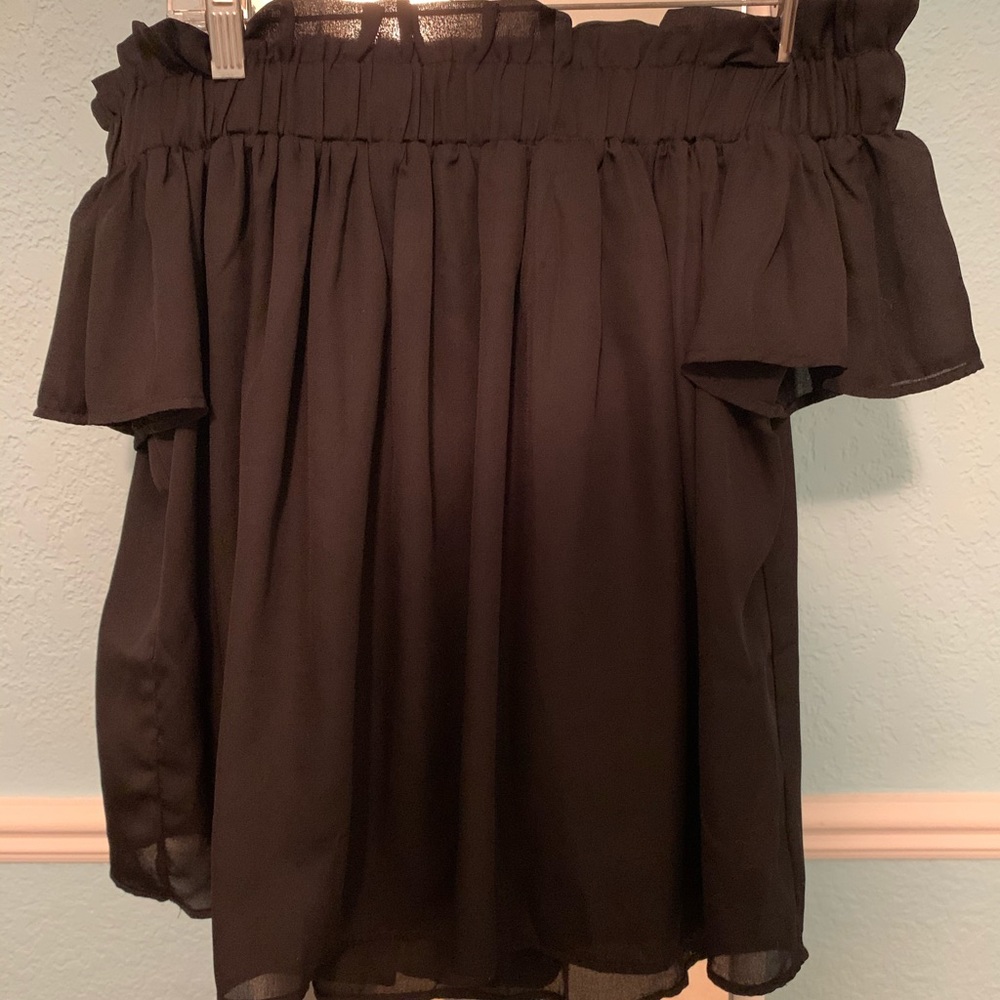 Black off the shoulder top